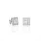 Vermeil Princess Halo Moissanite Lab Diamond Luxury Stud Earrings