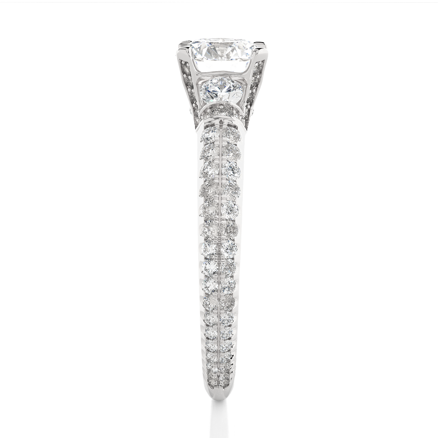 Three Stone Lab Grown Diamond Engagement Ring
