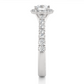 Round Halo Moissanite Lab Diamond Vermeil Engagement Ring