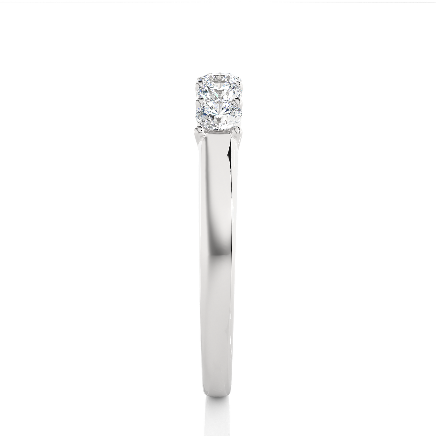 Five Stone Moissanite Lab Diamond Vermeil Ring