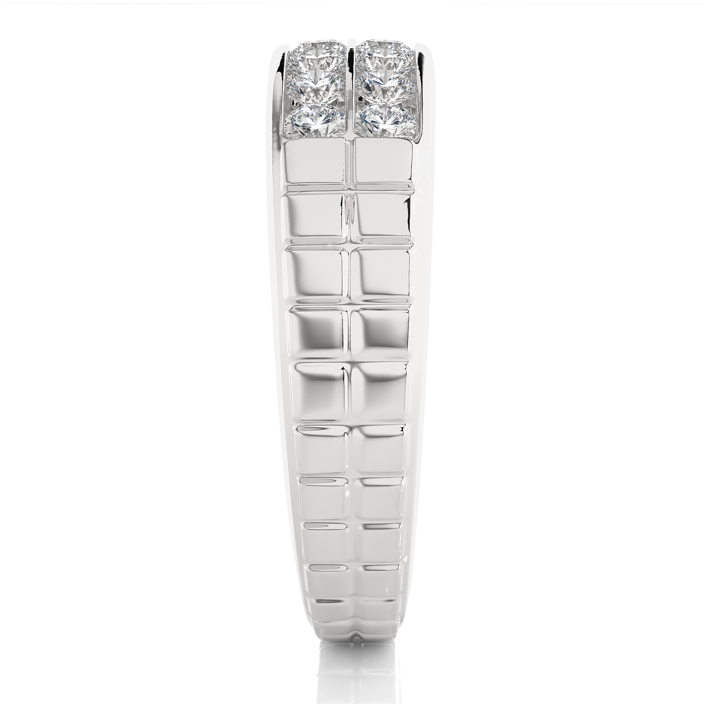 Men’s Lab Diamond Double Row Wedding Band