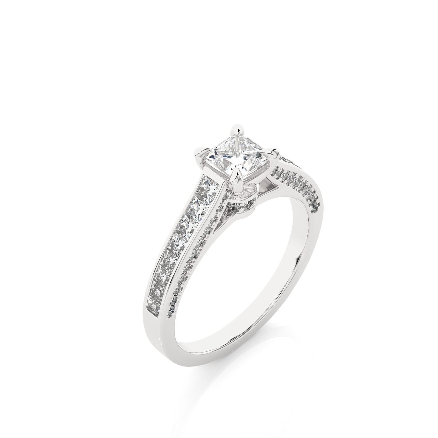 Princess Cut Lab / Moissanite Diamond Engagement Ring