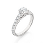 Luxury Vermeil Diamond Band Moissanite Lab Engagement Ring
