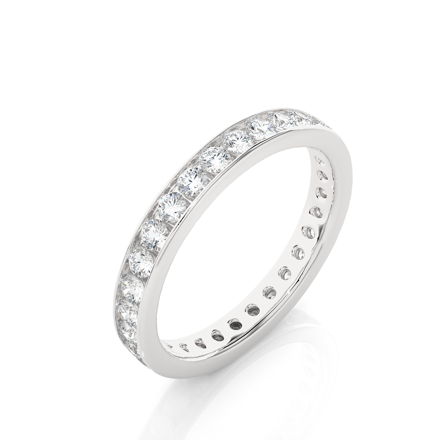 Channel Set Lab Grown Diamond Wedding Band