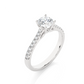 Classic Pavé Moissanite Lab Diamond Vermeil Engagement Ring