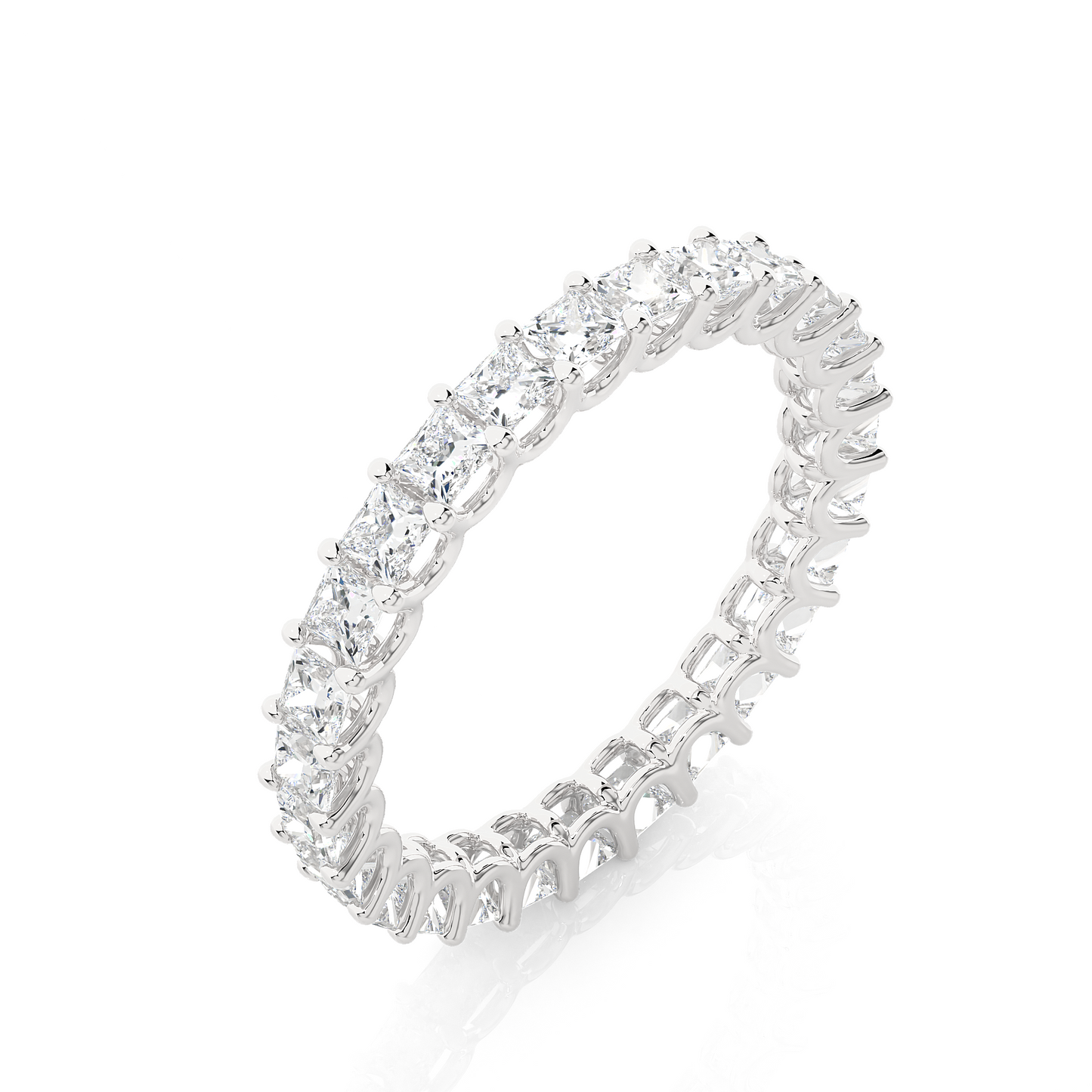 Princess Lab Diamond Eternity Wedding Band