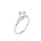 Three Stone Moissanite Lab Diamond Vermeil Ring