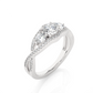 Vintage Style Lab / Moissanite Diamond Three Stone Ring