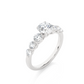 Vermeil Round Moissanite Diamond Five Stone Ring