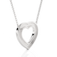 Multi Row Pave Heart Lab Diamond Pendant Necklace