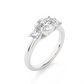 Classic Basket Set Diamond Three Stone Engagement Ring