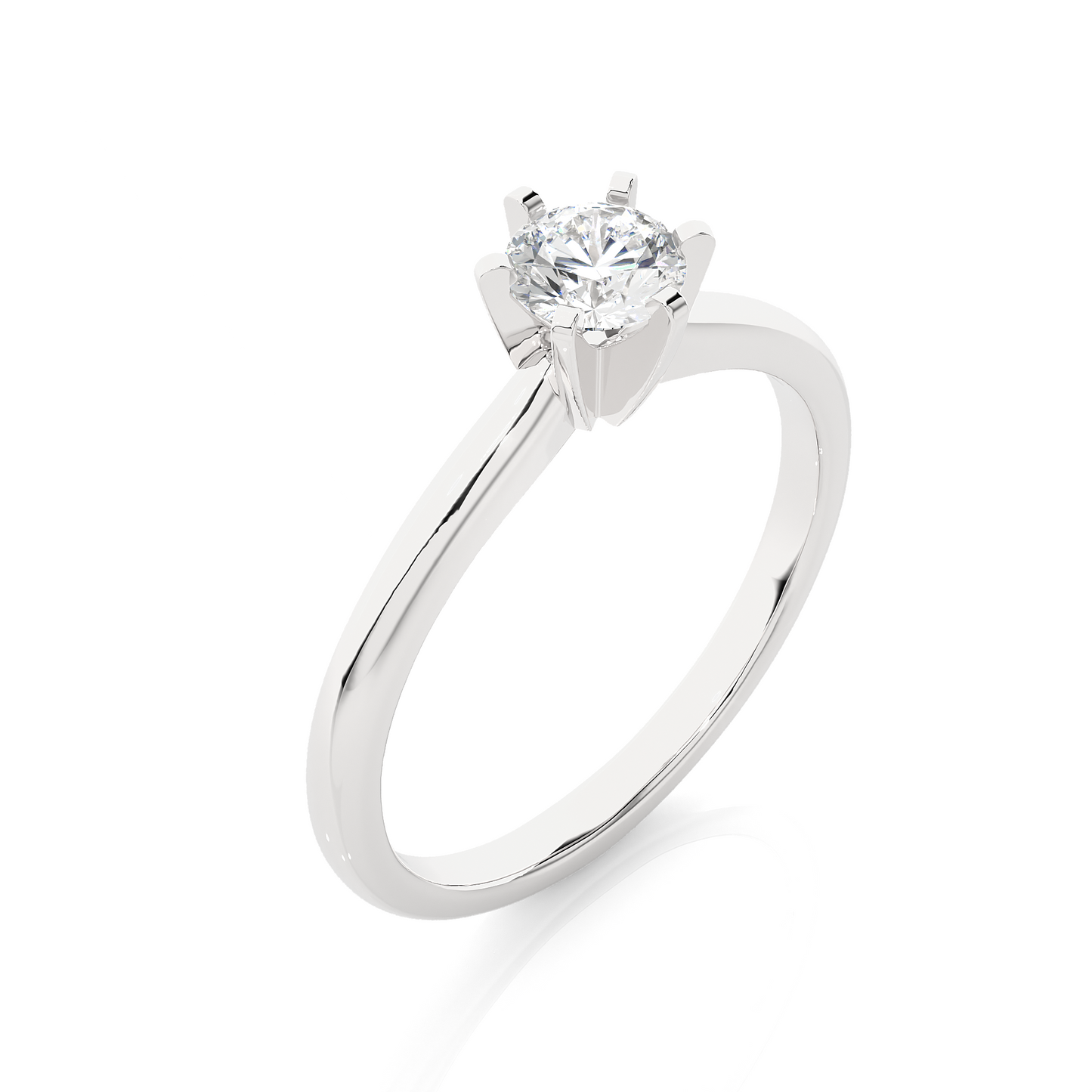 Delicate Round Vermeil Moissanite Lab Diamond Engagement Ring