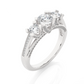 Three Stone Diamond Hidden Halo Engagement Ring
