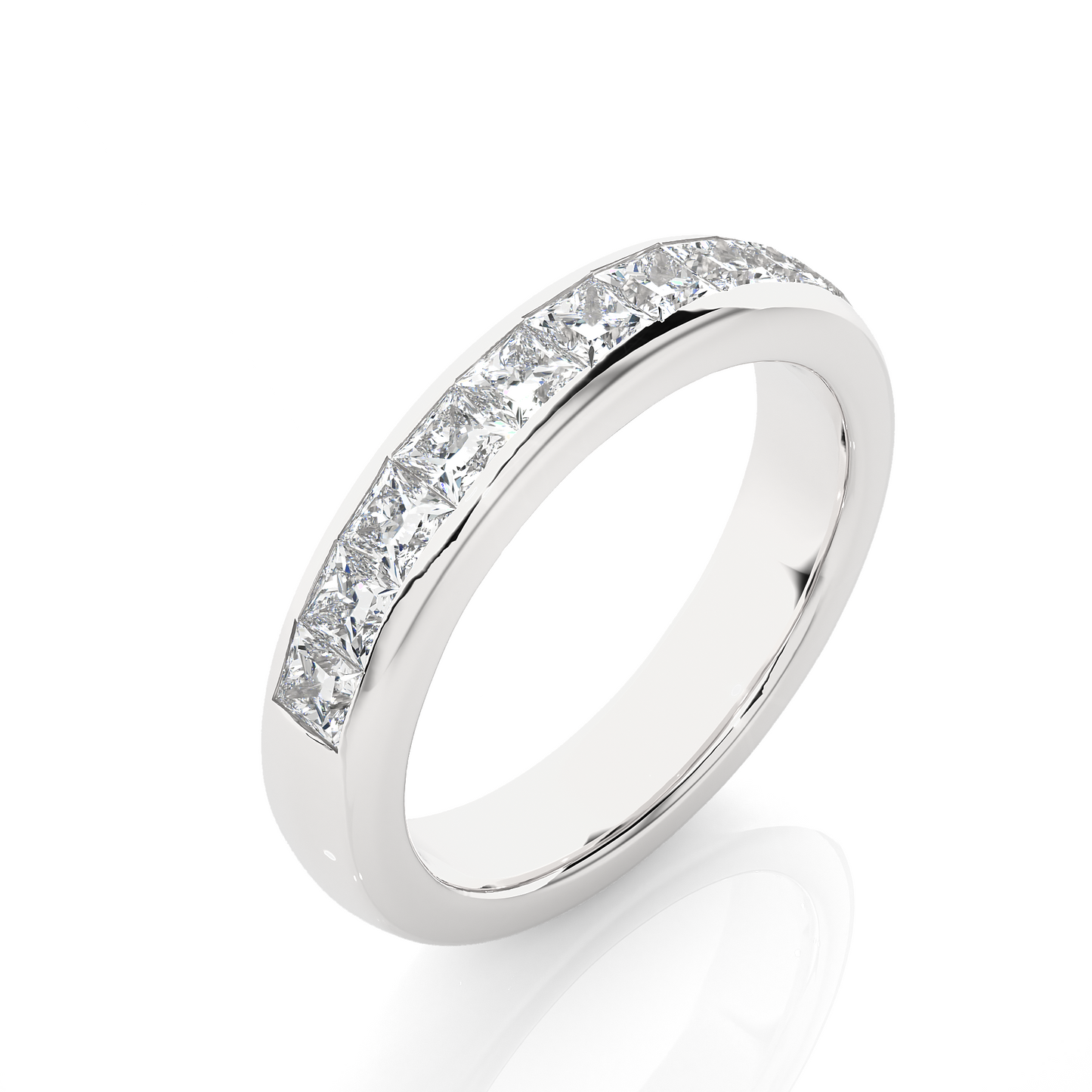 Princess Diamond Vermeil Classic Wedding Band Ring