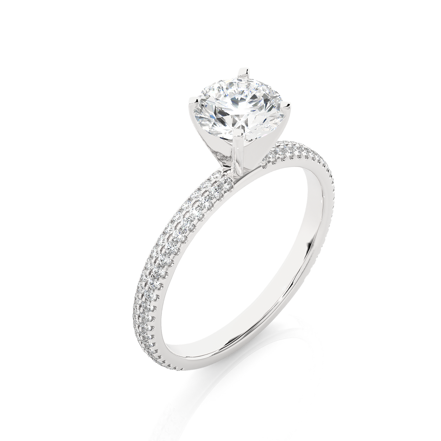 Pure Elegance Round Stone Moissanite Vermeil Engagement Ring