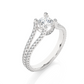 Elegant Split Shank Moissanite Lab Diamond Vermeil Ring