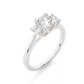 Three Stone Princess Lab Diamond Engagement Ring