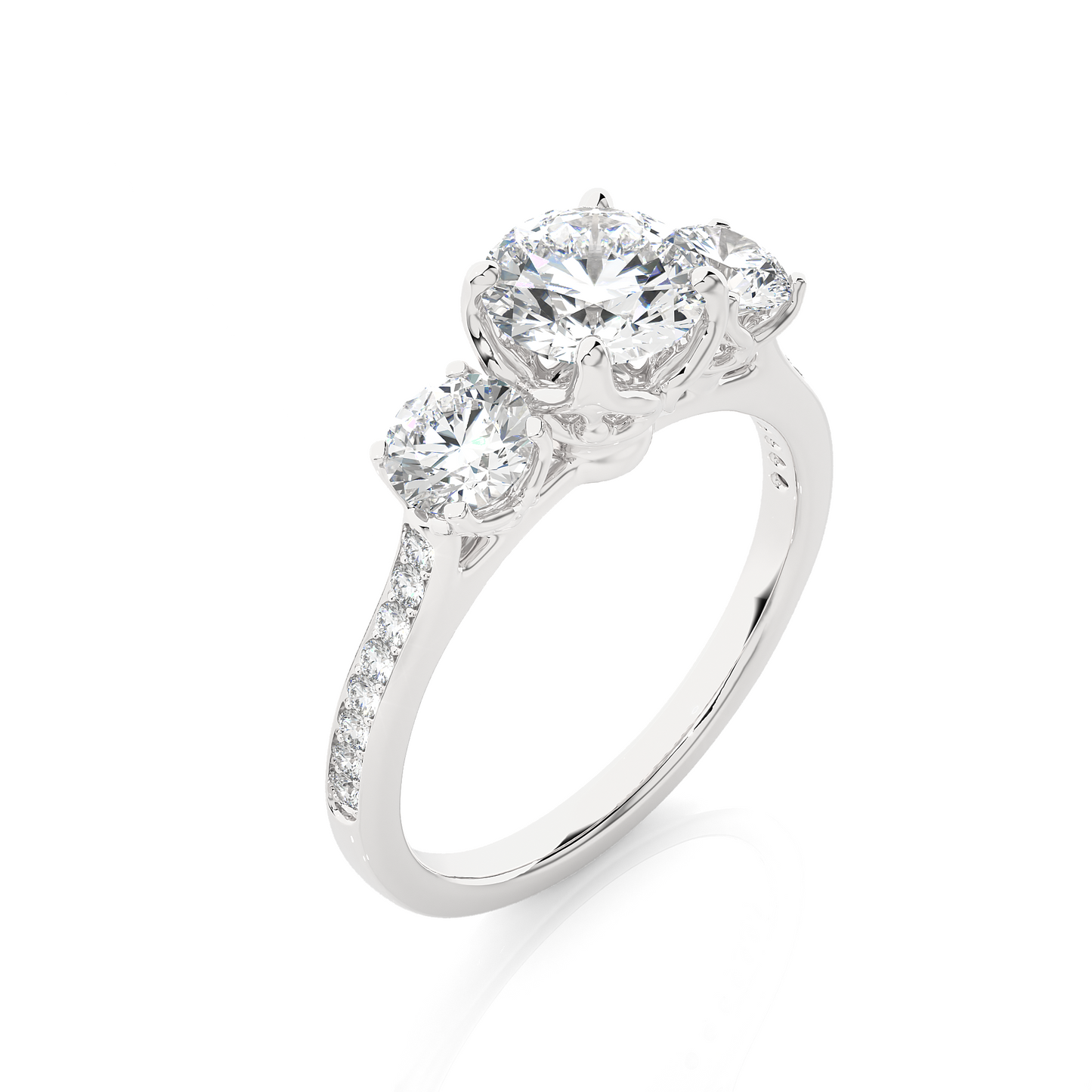 Three Stone Classic Lab Grown Diamond Ring