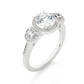 Round Lab Grown & Moissanite Diamond Three Stone Ring