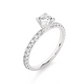 Princess Cut Lab & Moissanite Diamond Pavé Engagement Ring