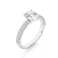Round Moissanite Diamond Triple Pavé Luxury Engagement Ring