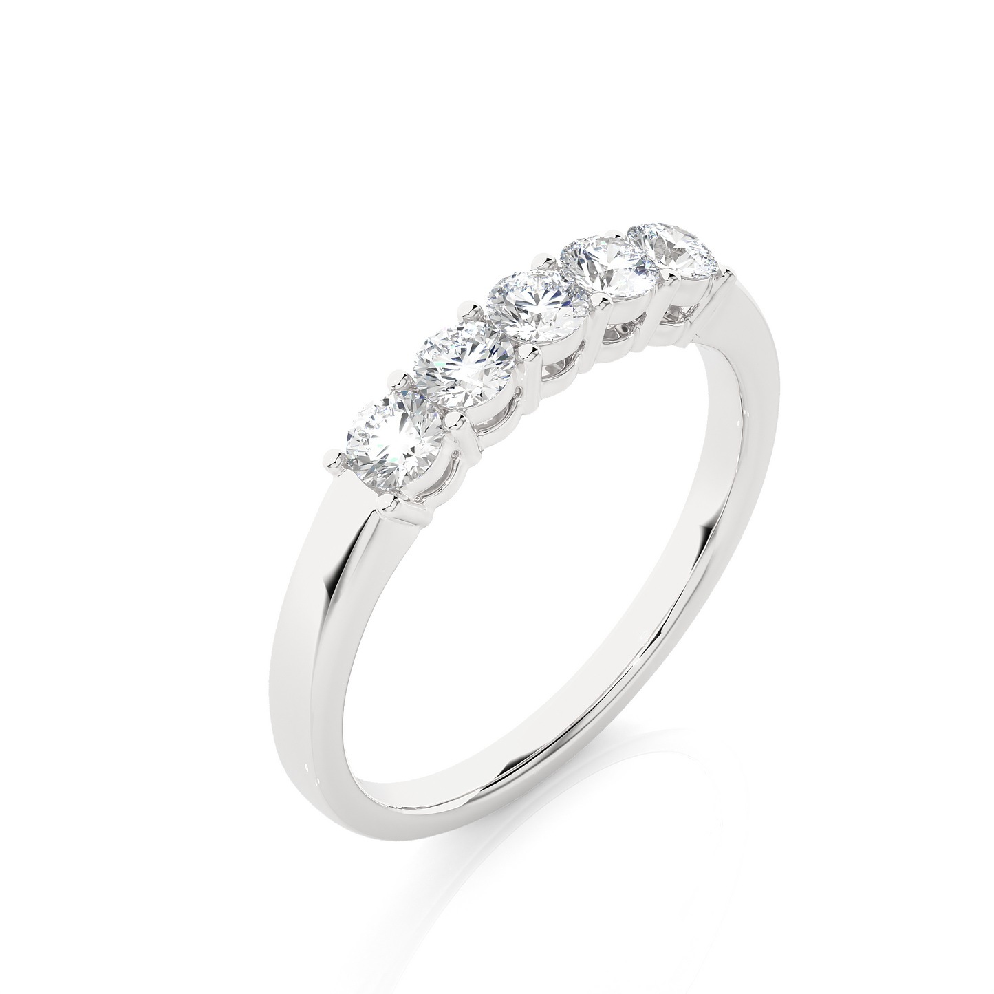 Five Stone Moissanite Lab Diamond Vermeil Ring