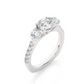 Round Lab Diamond Three Stone Engagement RIng