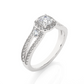 Cushion Lab Diamond Three Stone Engagement Ring
