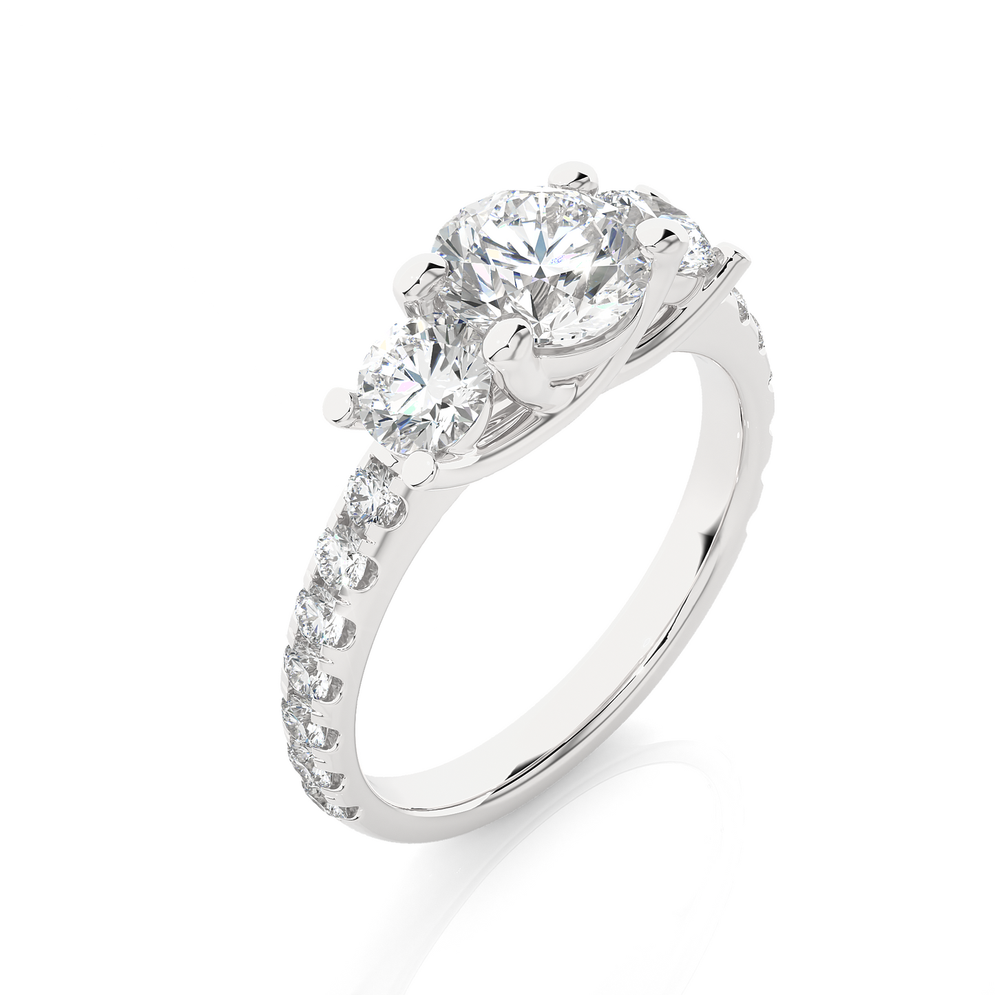 Round Lab Moissanite Diamond Engagement Ring