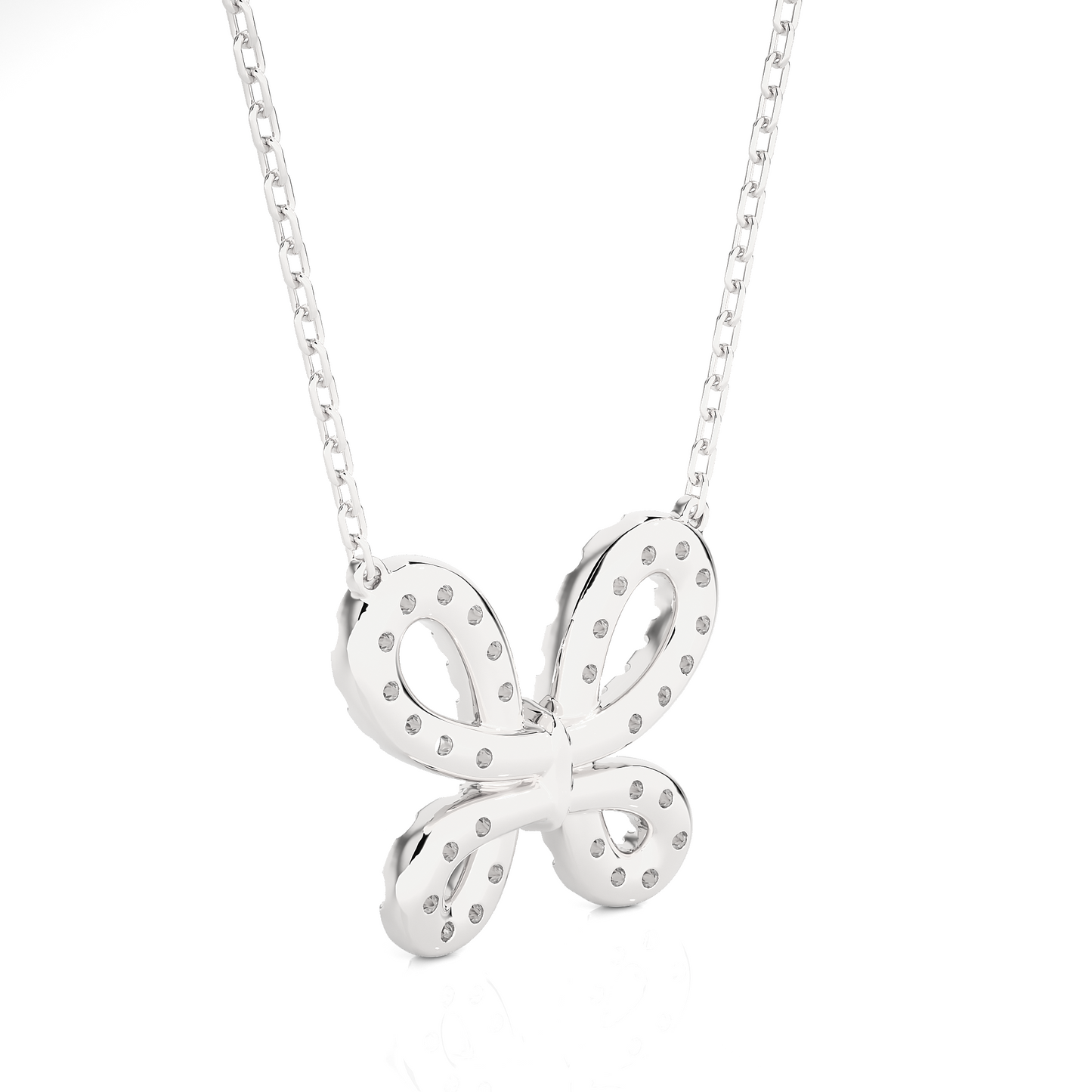 Butterfly Lab Grown Diamond Pendant Necklace