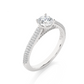 Elegant Solitaire Pave Lab Moissanite Diamond Vermeil Engagement Ring
