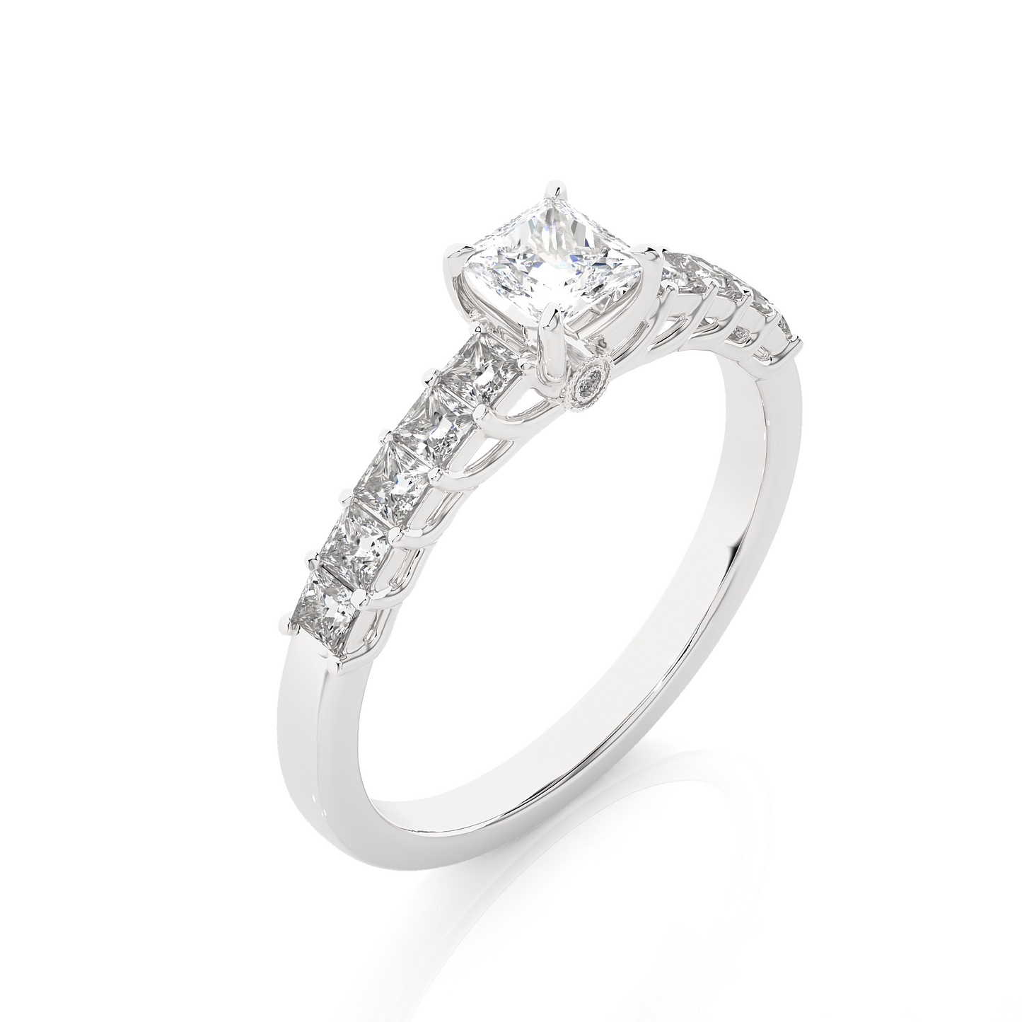 Vermeil Princess Moissanite / Lab Grown Diamond Engagement Ring
