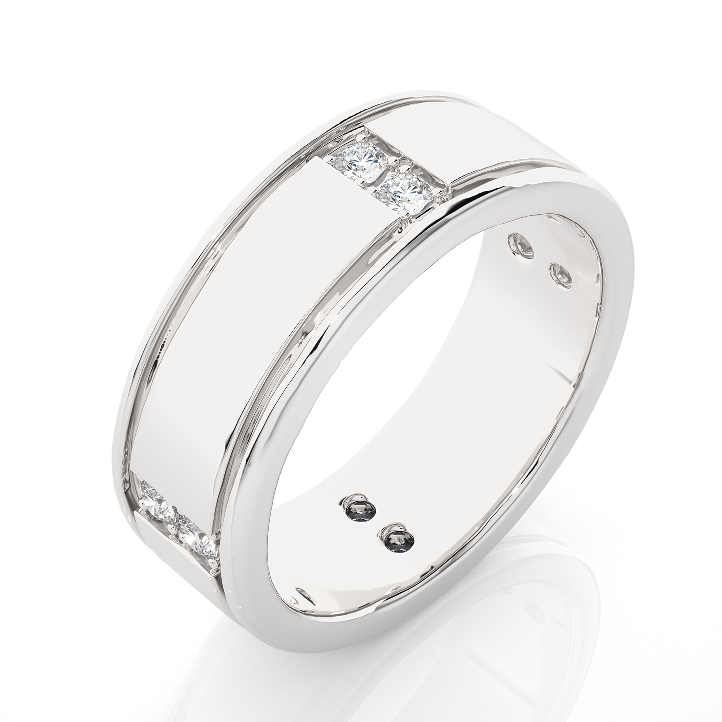 Men’s Gold Lab Diamond Classic Wedding Band