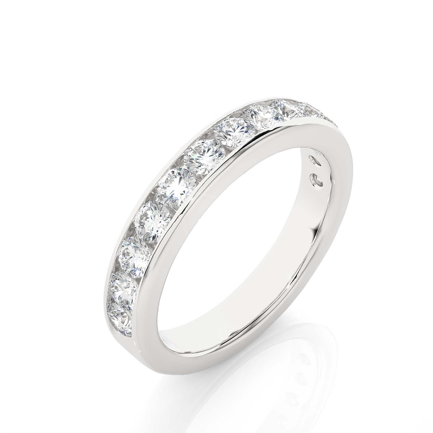 Eternity Diamond Moissanite Lab Vermeil Wedding Band