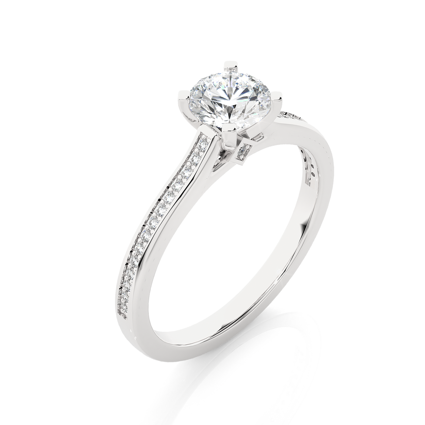 Round Lab Grown & Moissanite Diamond Engagement Ring
