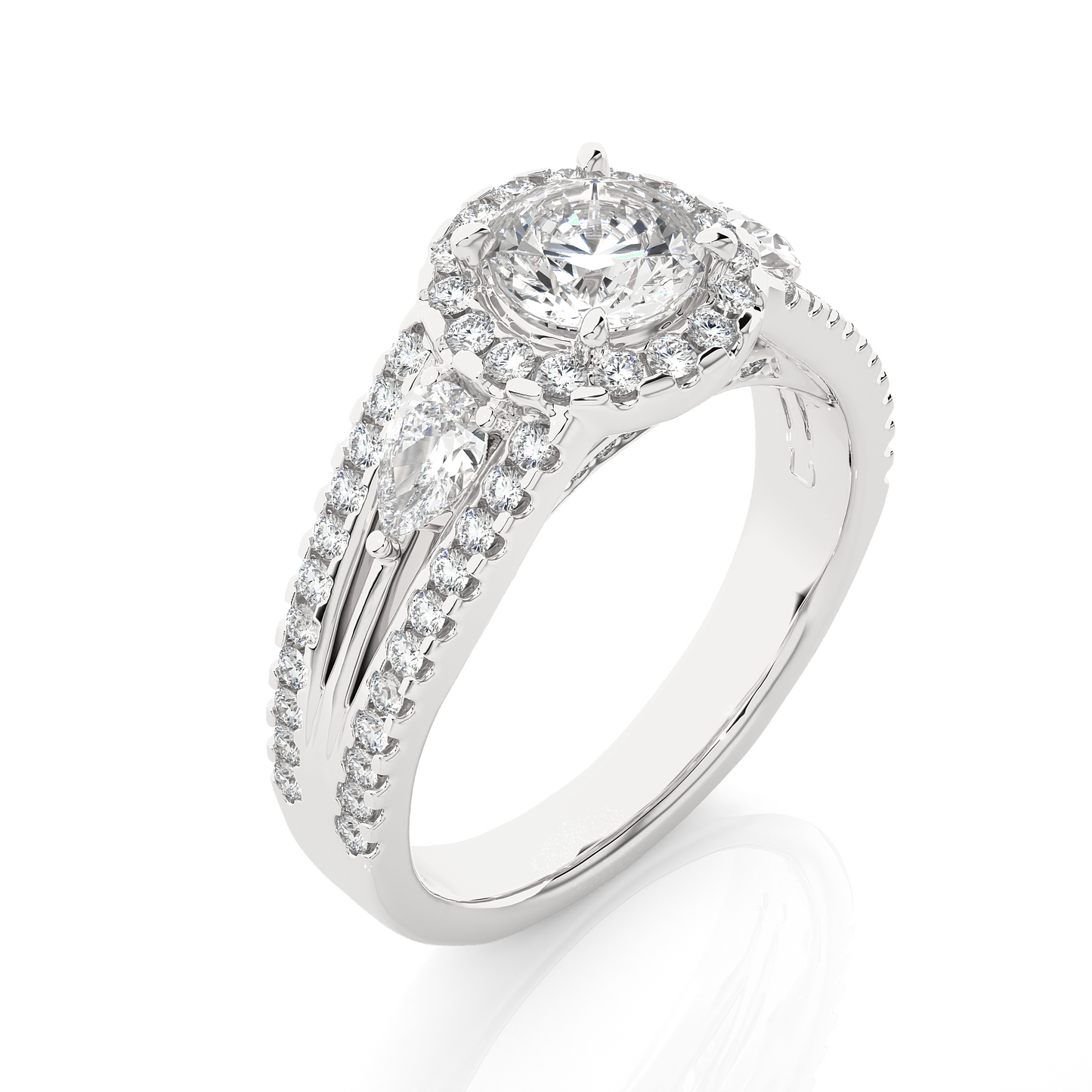 Vintage Halo Lab / Moissanite Diamond Engagement Ring