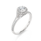 Luxury Split Shank Halo Moissanite Lab Diamond Vermeil Ring
