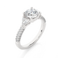 Three Stone Lab Diamond Engagement Ring With Trillion Side Stones
