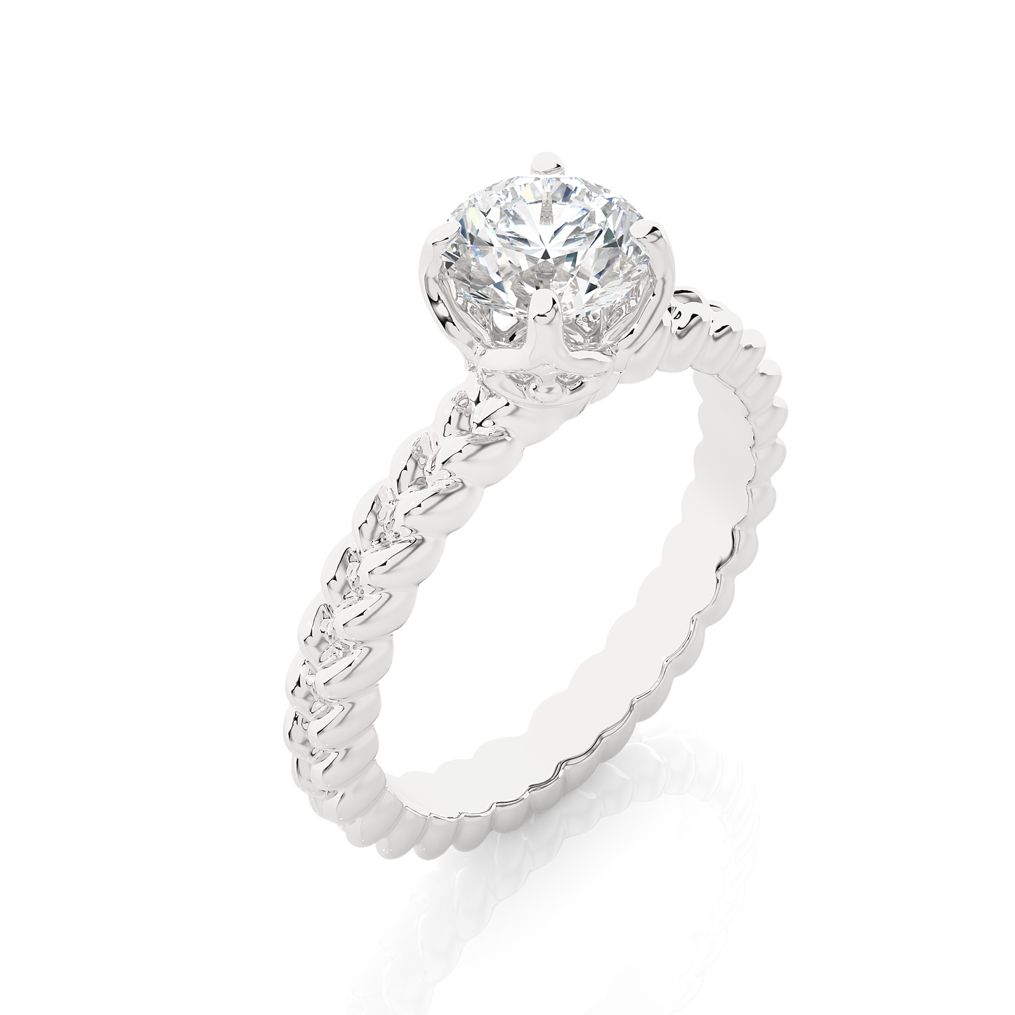 Vintage Heart Band Vermeil Moissanite Lab Diamond Ring