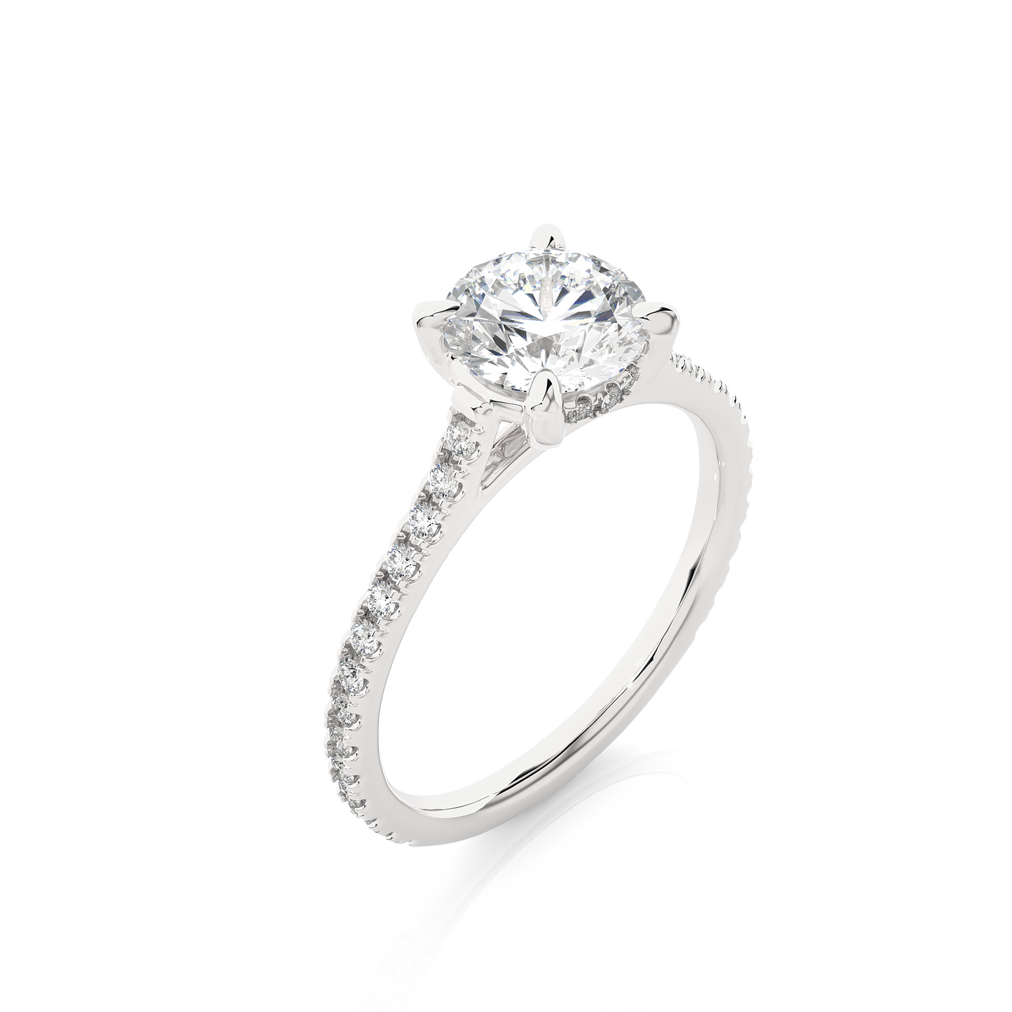 Luxury Solitaire Moissanite Lab Diamond Vermeil Ring