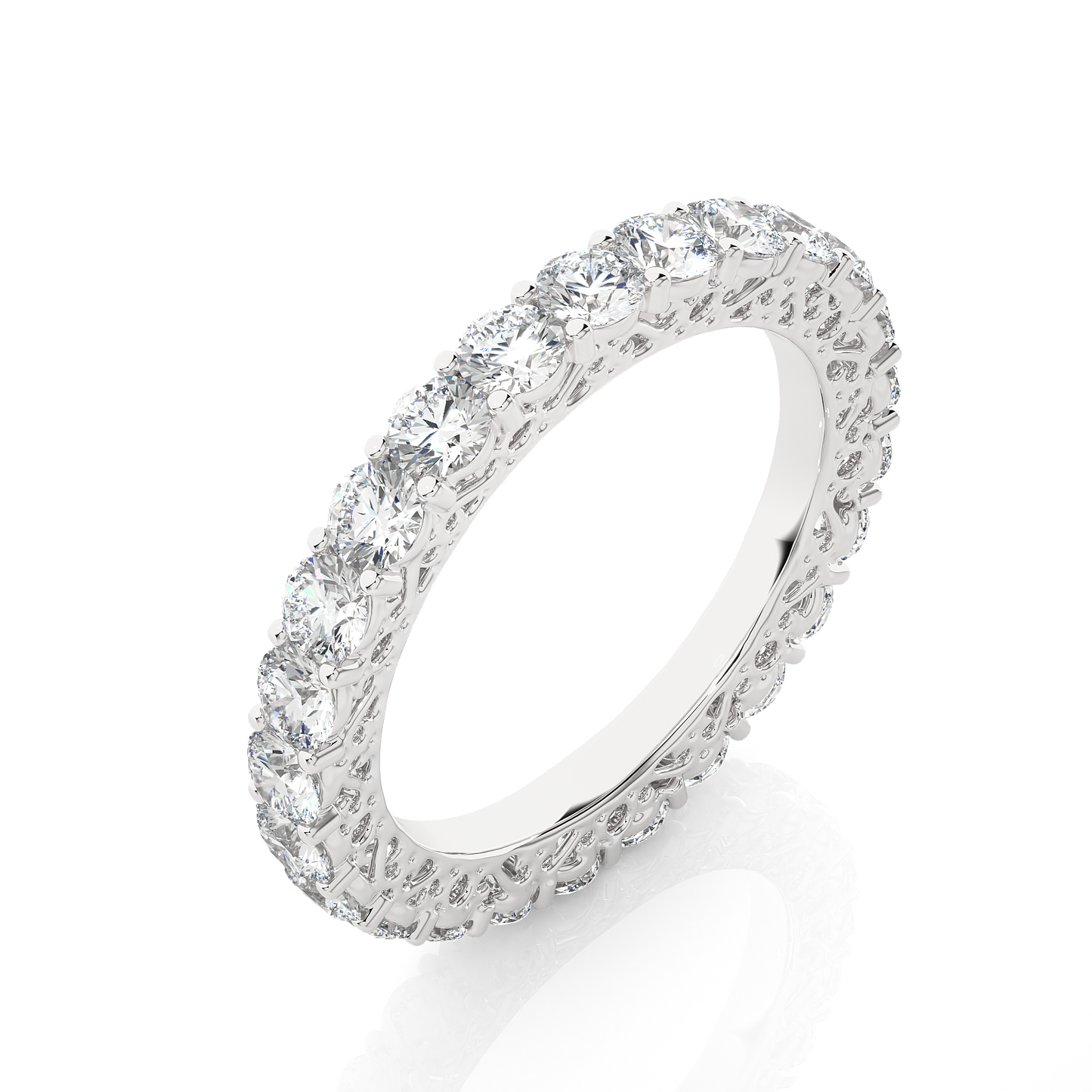 Round Cut Lab Grown Diamond Eternity Band