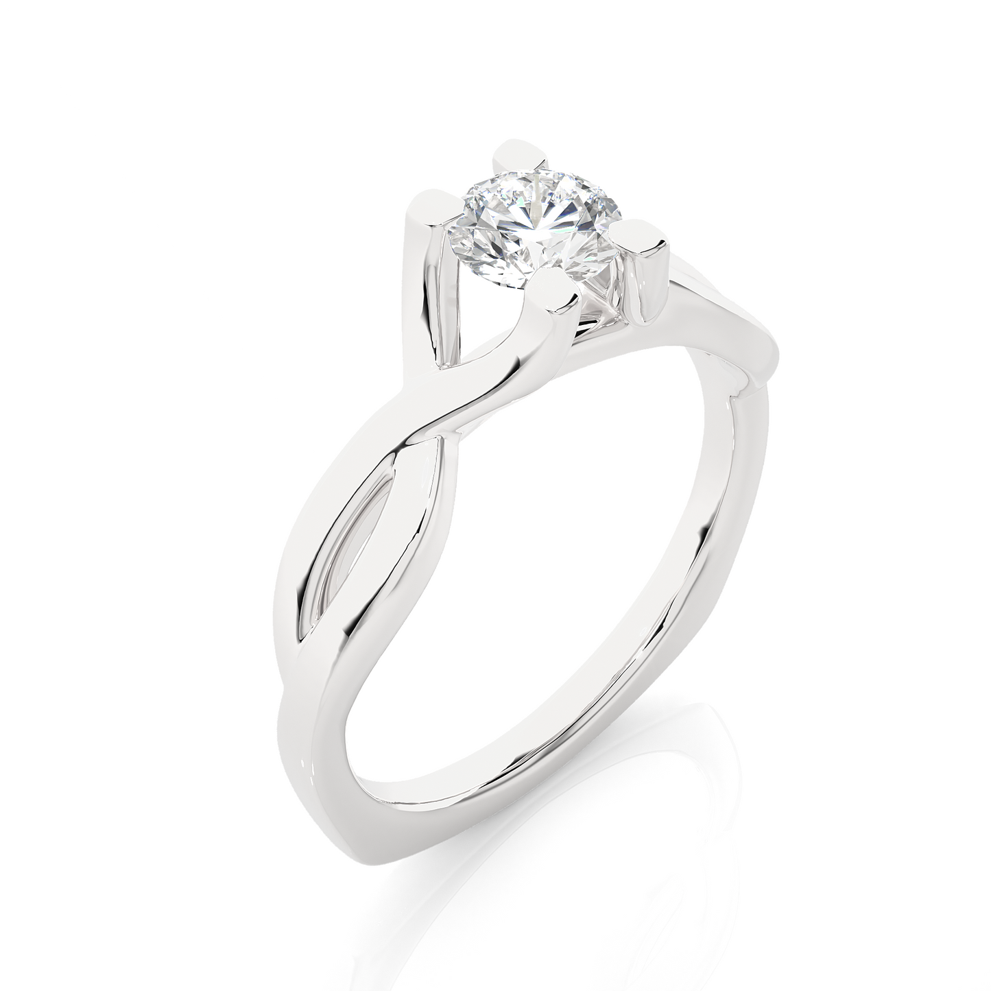 Infinity Twist Vermeil Moissanite Lab Diamond Engagement Ring