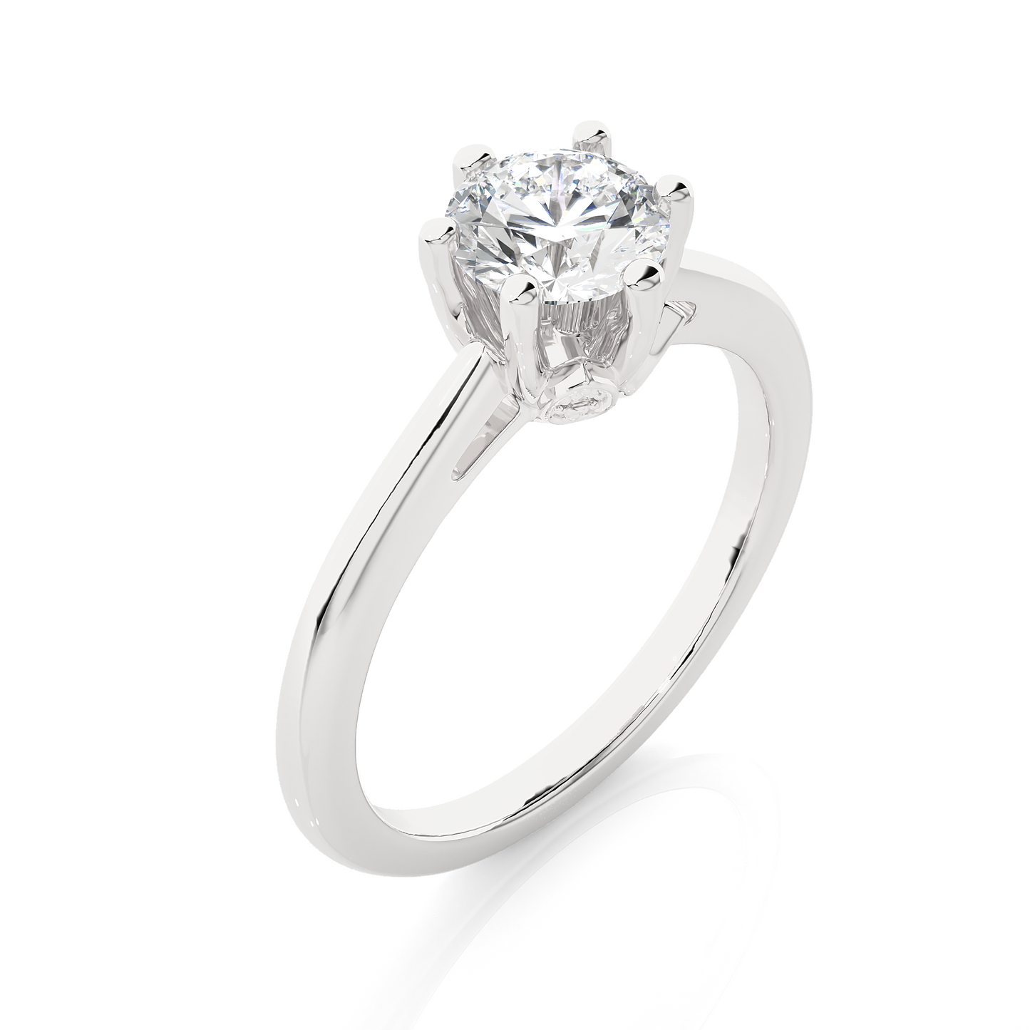 Elegant Round Cut Moissanite Lab Diamond Engagement Ring