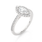Marquise Halo Moissanite Lab Diamond Vermeil Ring