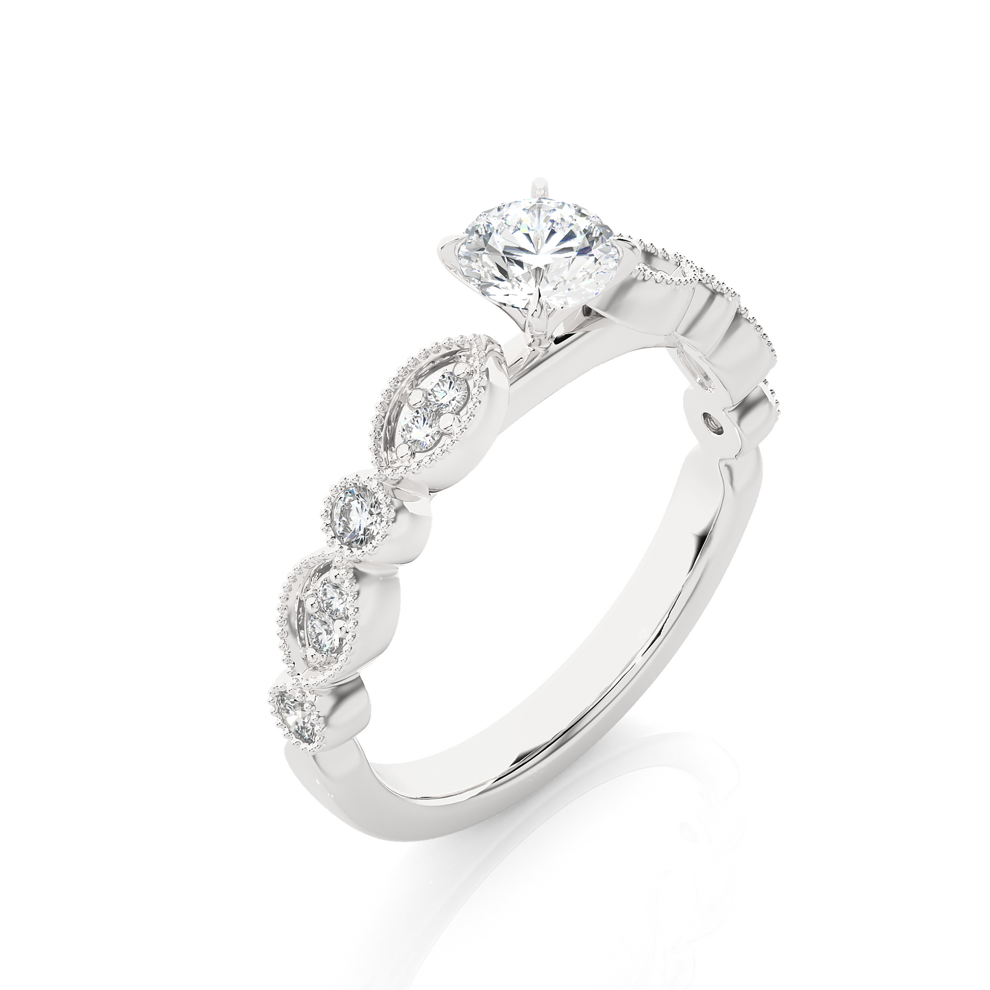 Royal Spark Halo Vermeil Engagement Statement Ring