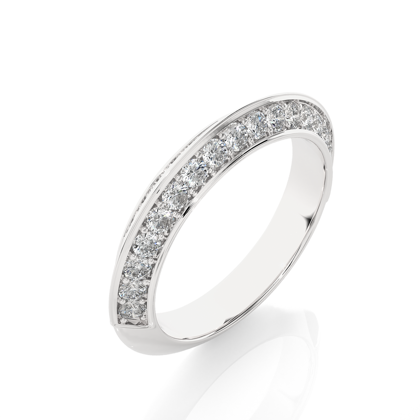 Delicate Lab Moissanite Wedding Band Gold Vermeil Stackable Ring