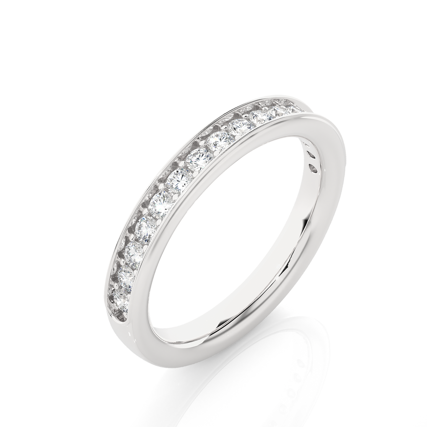 Classic Eternity Band Moissanite Lab Diamond Vermeil Ring