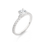 Three Stone Lab Grown Diamond Pavé Engagement Ring