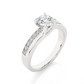 Round Solitaire Split Shank Moissanite Lab Diamond Vermeil Ring