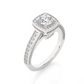 Cushion Halo Moissanite Lab Diamond Vermeil Ring